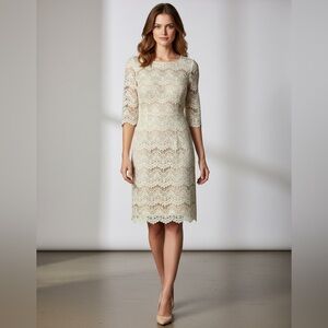 Jessica Howard Lace Dress Long Sleeve Size 10 Timeless vintage style